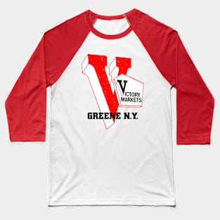 Victory Market Former Greene NY Grocery Store Logo Baseball T-Shirt